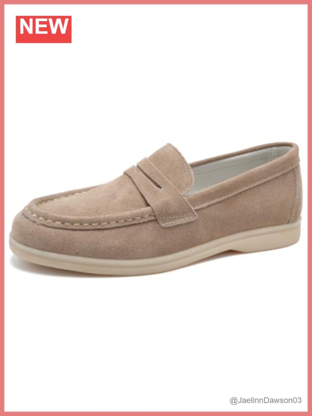 Genuine Suede Penny Loafers Slip On Flat Comfort Driving Shoes Hand Stitched